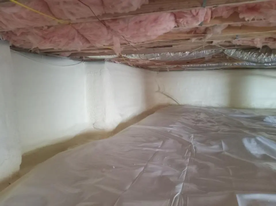 Crawl space encapsulation with closed-cell spray foam for Roof Maintenance in Crofton