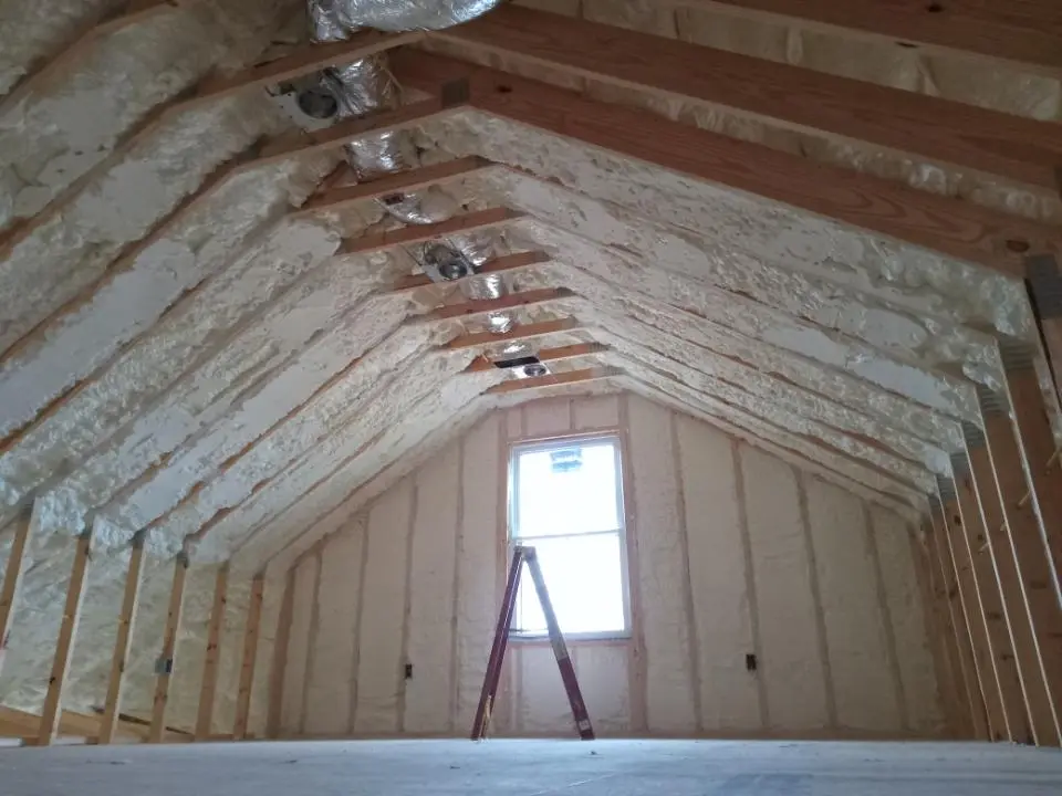 Spray foam roofing application for Crawl Space Insulation project in Crofton